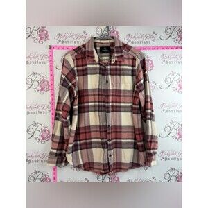 Windriver button up shirt Casual Red Plaid Button-Down Shirt by Black Rivet